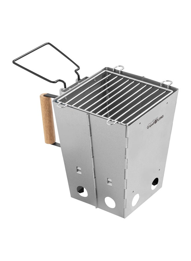 السنيدي مشعل فحم وحطب ولاعة حطب فضي مقاس28*26*27 سم - Image 1