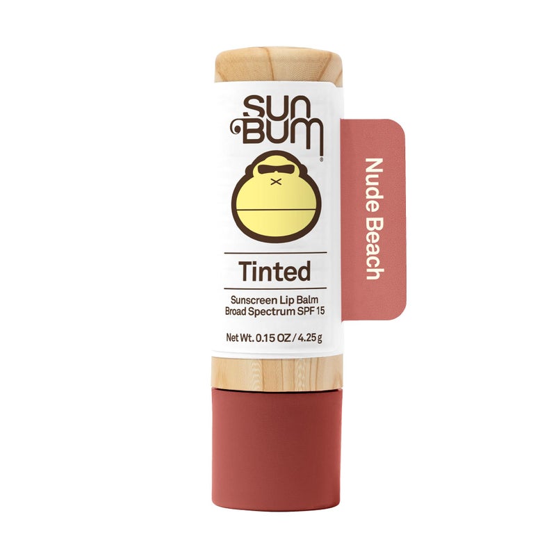 Sun Bum SPF 15 Tinted Lip Balm Nude Beach - Hawaii Act 104 Compliant (Octinoxate & Oxybenzone) - Made Without Parabens - Broad Spectrum UVA/UVB Lip Protection - 0.15 oz Stick - Image 1