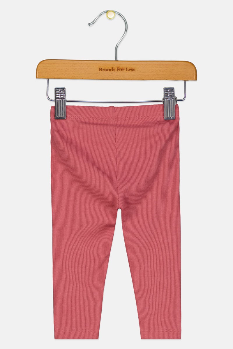 NAME IT Toddlers Girl Ribbed Pull On Leggings, Rose Wine - Image 2