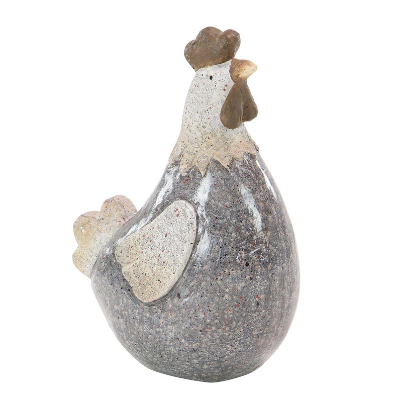 Deco 79 Polystone Rooster Decorative Garden Sculpture Indoor Outdoor Garden Statue Outdoor Sculpture 8 x 5 x 13 Gray