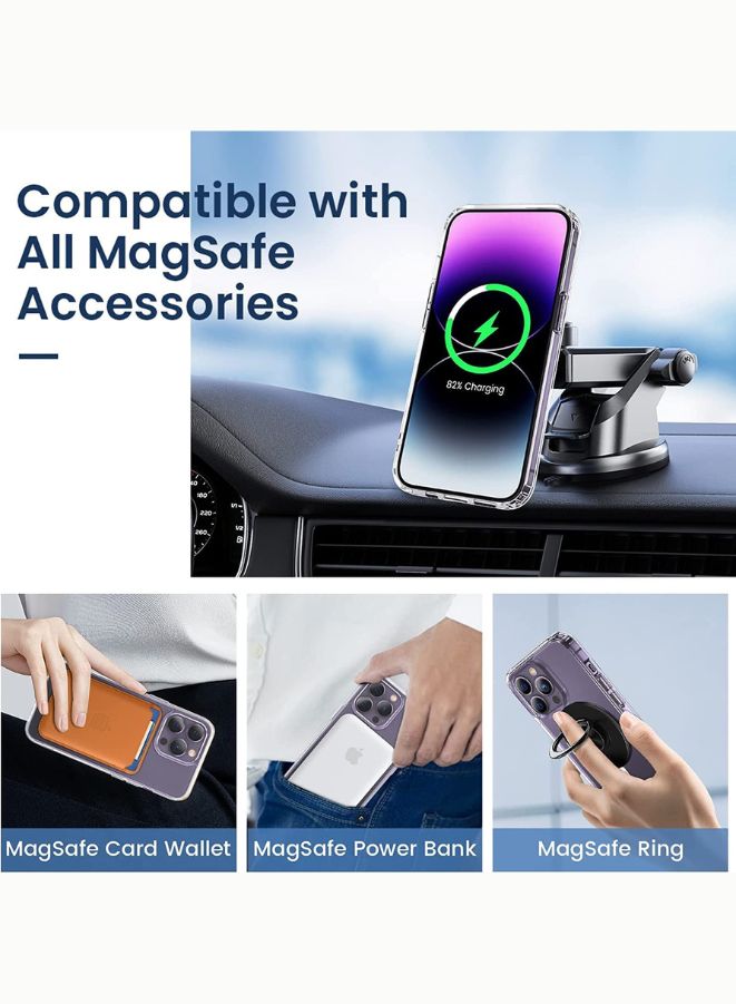 IAF Magnetic Case Cover for iPhone 14 Crystal Clear Shockproof Bumper Anti-Scratch, HD Crystal Clear Support All MagSafe Accessories  - Image 2
