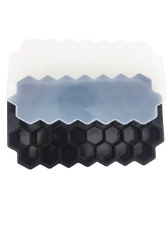 Y&D Silicone Ice Cube Mold Honeycomb 37 Grid Ice Maker Ice Cube Ice Box With Lid-Black  - Image 1
