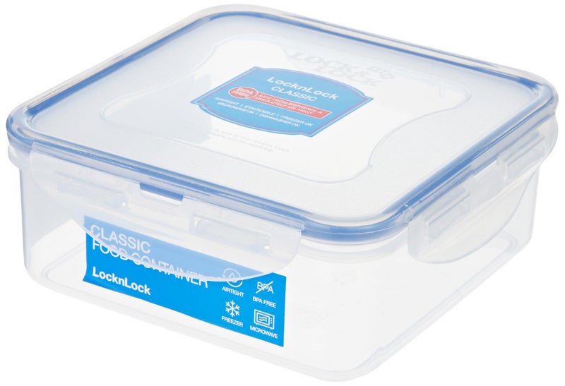 LocknLock LOCK & LOCK Easy Essentials Food Storage lids/Airtight containers, BPA Free, Square-29 oz-for Veggies, Clear - Image 1