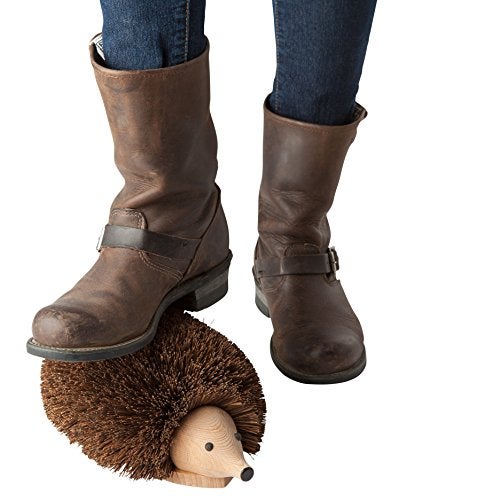 REDECKER Bassine Fiber Shoe Cleaning Hedgehog, 11-3/4 inches - Sturdy Beechwood Base - Natural Bristles, Decorative Design - Hedgehog Boot Scraper - Hedgehog Shoe Brush, Made in Germany - Image 2