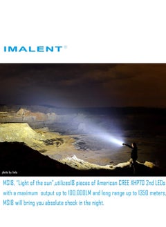 IMALENT IMALENT MS18 Brightest Flashlight 100,000 Lumens, 18pcs Cree XHP70 2nd LEDs,Long Throw Up to 1350 meters, with OLED Display and Built-in Cooling Tools  - Image 3