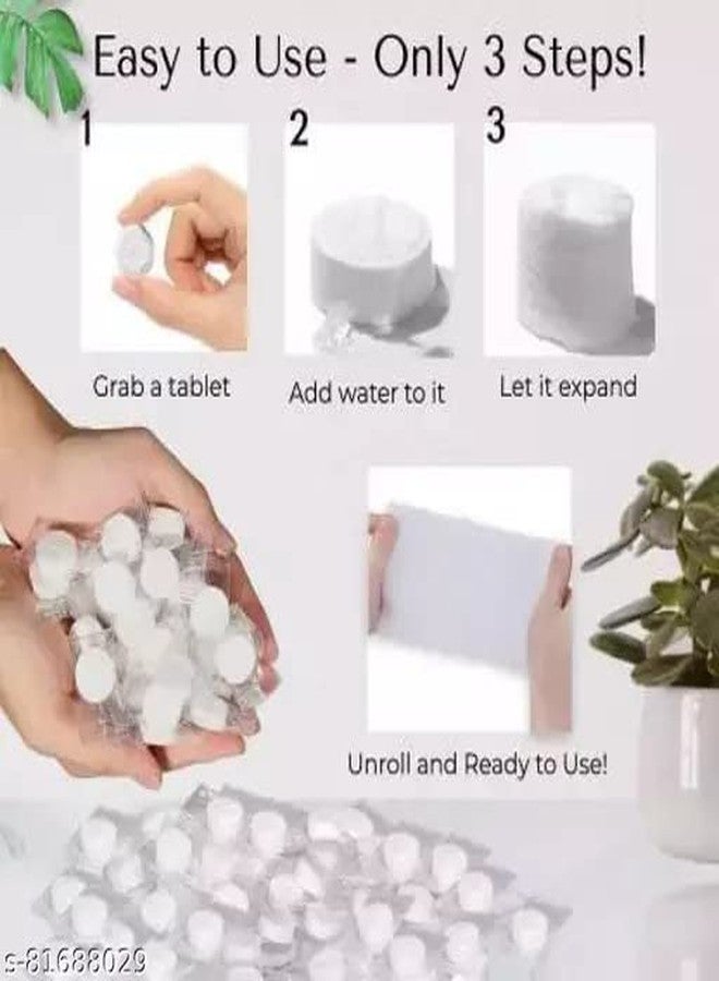 Royals Magic Tablet Coin Tissue (100) Travel Facial Towel Water Wet Wipe Washcloth Napkin Moistened Tissues Magic Coin Tissue Napkin Paper - Image 4