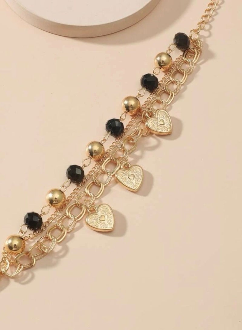 نون-شى اسوارة نسائية مطلية باللون الذهبي عيار 18 - Image 3