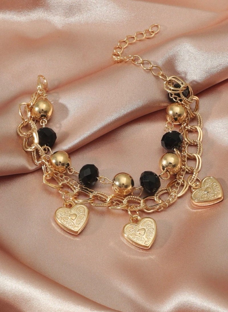 نون-شى اسوارة نسائية مطلية باللون الذهبي عيار 18 - Image 2