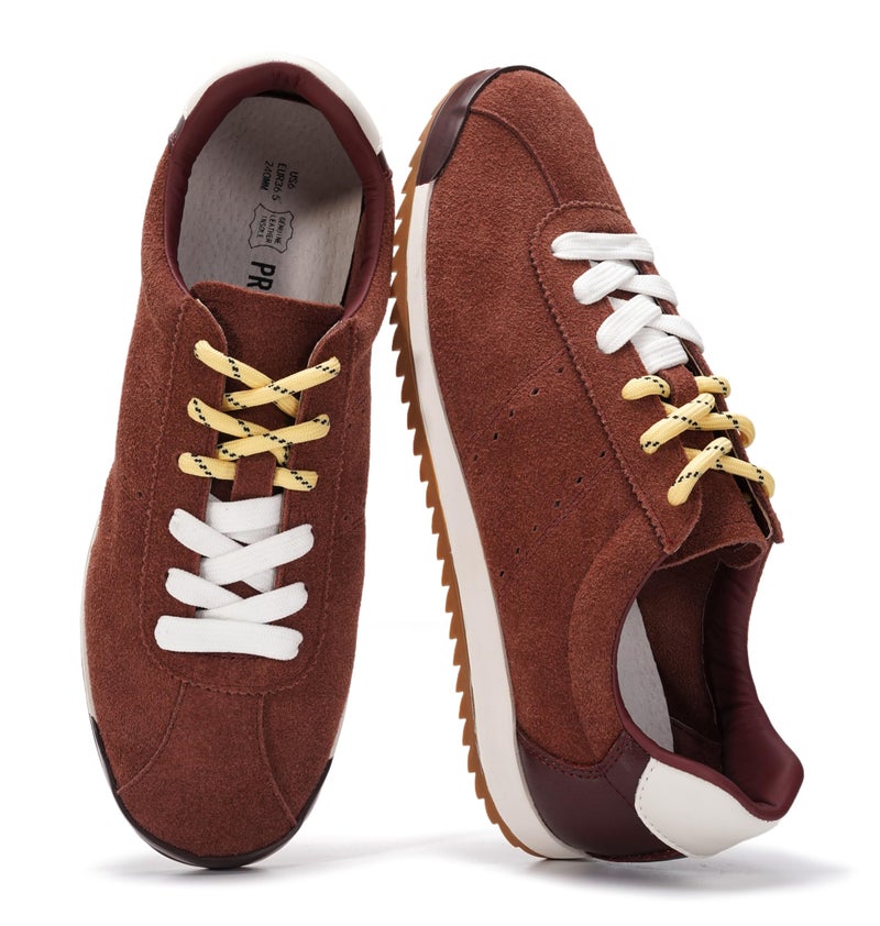 Project Cloud 100% Genuine Leather Sneakers for Women â€“ Womens Sneakers with Memory Foam Insole â€“ Lightweight & Non Slip Womens Shoes â€“ Stylish Spring Shoes for Women 2026 (Lynn, BURGSUEDE,5.5) - Image 1
