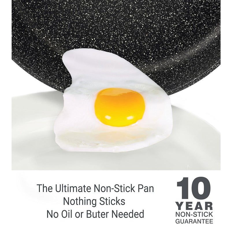 Zyliss Ultimate Non-Stick Frying Pan for thinKitchen:, 20cm/8in, Forged Aluminium, Black, Rockpearl Plus Non-Stick Technology, Suitable for All Hobs Including Induction - Image 2