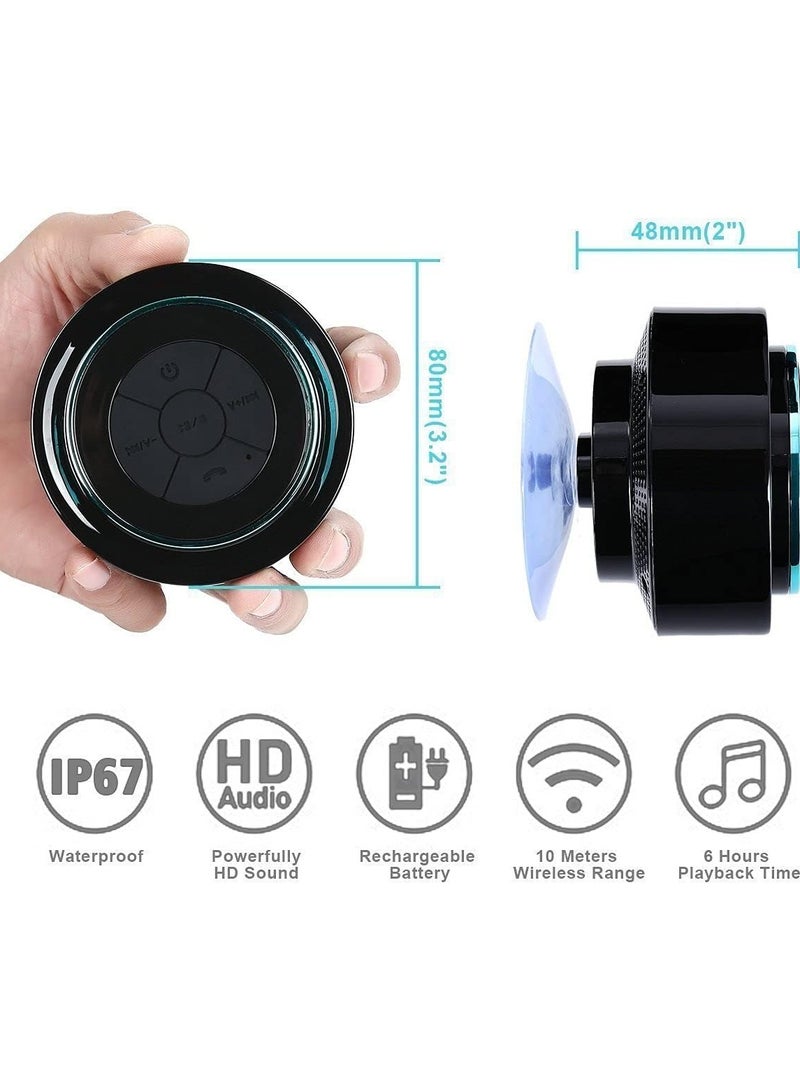 Bluetooth Shower Speakers, Fegishilly Portable Wireless Waterproof Speaker with FM Radio  Suction Cup, Pairs Easily to Your Bluetooth Devices - Phones, Tablets, Computer - Image 2