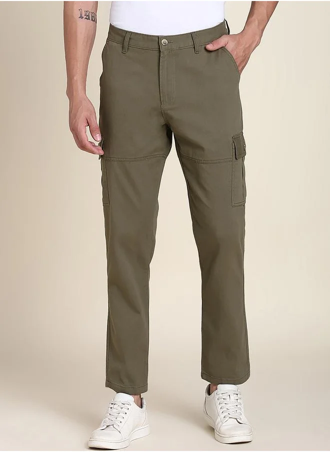 Dennis Lingo Panelled Mid Rise Slim Fit Trousers by Styli