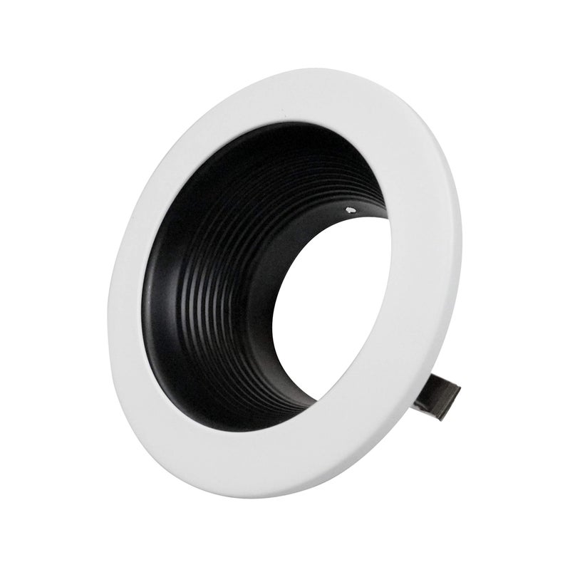 NICOR Lighting 4 inch Black and White Recessed Baffle Trim, for 4 inch Housings (19501) - Image 5