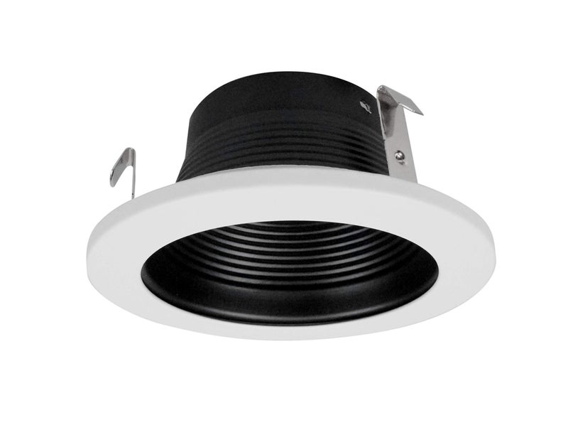 NICOR Lighting 4 inch Black and White Recessed Baffle Trim, for 4 inch Housings (19501) - Image 1