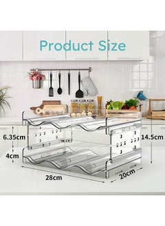 LENND Water Bottle Organizer - 2 Pack Stackable Cup Organizer for Cabinet, Countertop, Pantry and Fridge, Free-Standing Tumbler Kitchen Storage Holder for Wine and Drink Bottles, Clear Plastic  - Image 3