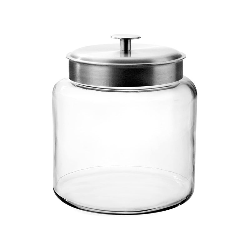 Anchor Hocking 1.5 Gallon Montana Glass Jar with Lid (2 piece, brushed metal, dishwasher safe) - Image 1