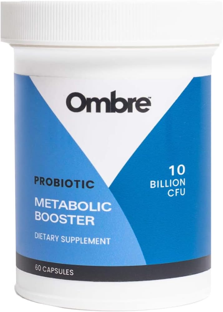 Ombre Metabolic Booster Probiotic  Supports Metabolism Healthy Weight Management  Digestion  Energy  Gut Health Supplement for Women and Men  10 Billion CFU Prebiotic Fiber Vegan 30 Servings - Image 1