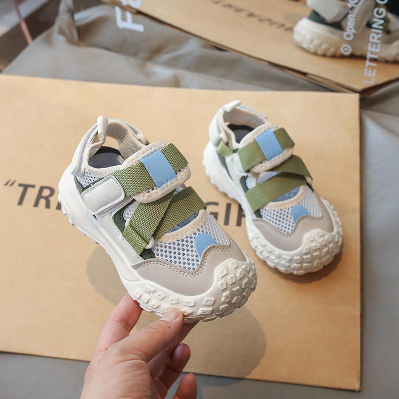 Children'S Closed-Toe Sandals 2025 Non-Slip Velcro Soft Sole Girls' Casual Shoes Boys' Trendy For Older Children - Image 3