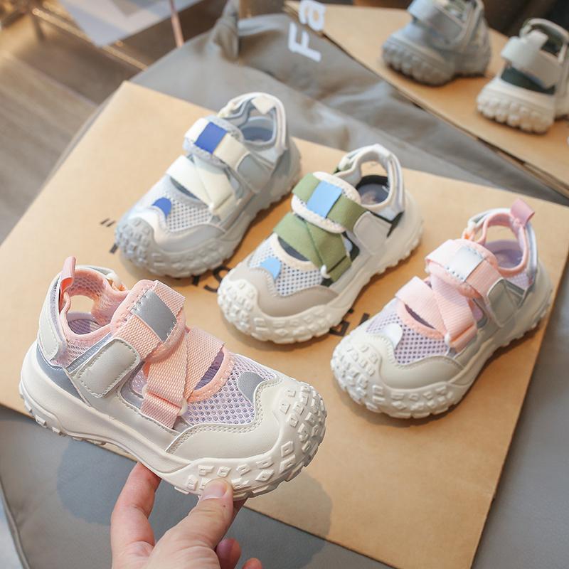 Children'S Closed-Toe Sandals 2025 Non-Slip Velcro Soft Sole Girls' Casual Shoes Boys' Trendy For Older Children - Image 1