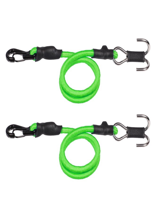 AOLTNRC 2pcs 280mm Elastic Strap Escape Rope Kinetic Winch Strap with Rescue Trailer Hook for 1/18 1/24 RC Crawler Car TRX4M High Trail SCX24 FCX24 (Green) - Image 1