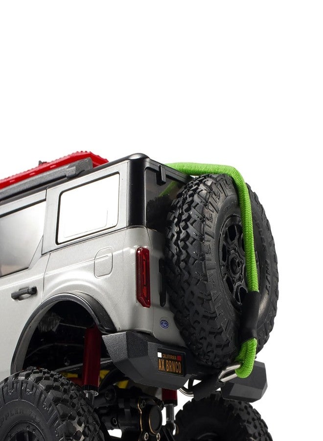 AOLTNRC 2pcs 280mm Elastic Strap Escape Rope Kinetic Winch Strap with Rescue Trailer Hook for 1/18 1/24 RC Crawler Car TRX4M High Trail SCX24 FCX24 (Green) - Image 3