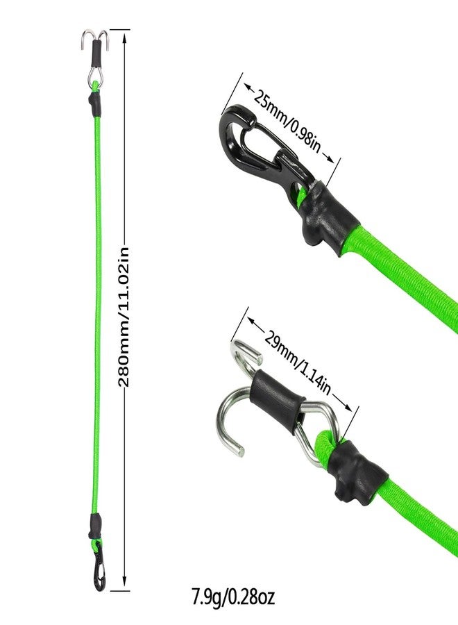 AOLTNRC 2pcs 280mm Elastic Strap Escape Rope Kinetic Winch Strap with Rescue Trailer Hook for 1/18 1/24 RC Crawler Car TRX4M High Trail SCX24 FCX24 (Green) - Image 2