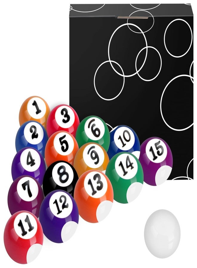 AccEncyc 2.5cm/0.98inch Mini Billiard Balls Set 16Pcs Children Mini Pool Balls Small Billiard Balls for kid's Mini Pool Table Billiard Ball Indoor Table Game Toy for Kids, Adults - Image 1