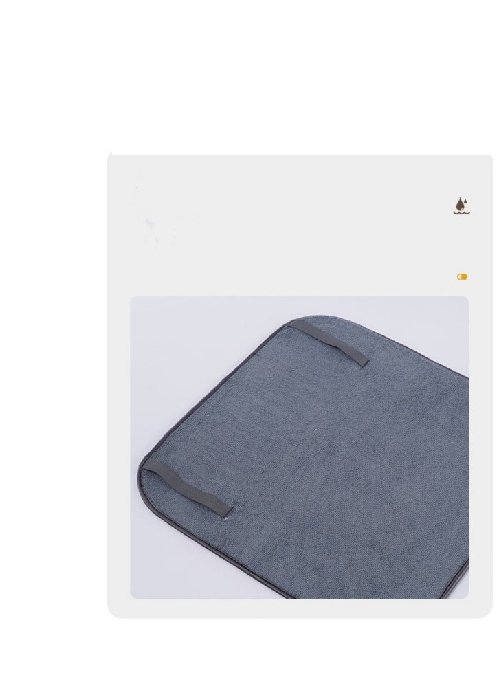 PYEBE - Rack and Microfiber Dish Drying Mat Space Saving Lightweight Design Folds Up for Easy Storage Mini Charcoal - Image 1