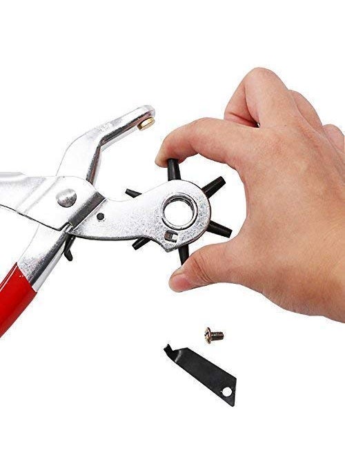KPS KPS Revolving Leather Belt Hole Punch Plier with Multi Tool Manual Belts Puncher Maker Machine Device for Pliers and Straps  - Image 5