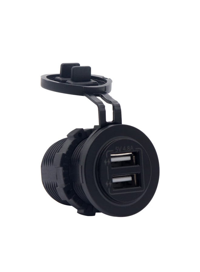 Iztoss Car Modification Usb Car Charger, 4.8a Motorcycle Modification Interface Accessory, 12v/24v Universal Dual-led Car Charger, Blue Model With 60cm Wiring Harness - Image 3