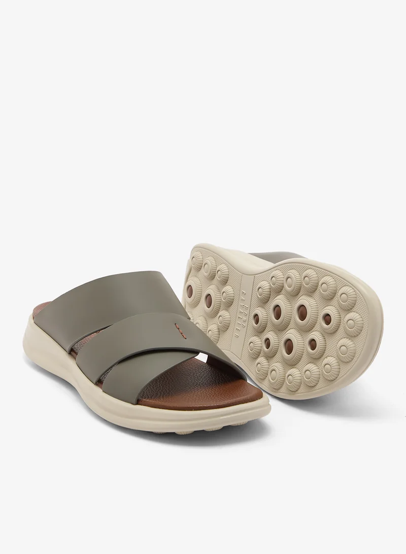 UOMO Cavalier Grey Comfort Leather Arabian Sandals for Men | Best Price UAE