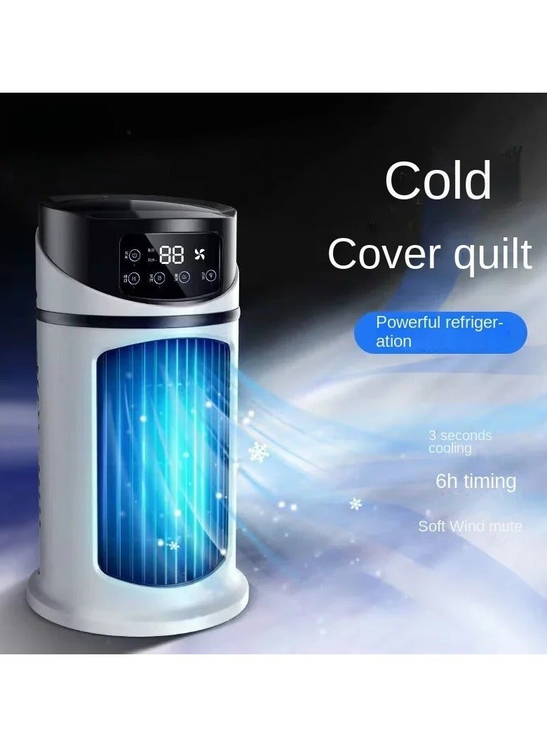 AROAQ Portable Air Conditioner, USB Air Conditioning Fan With RGB Light, Evaporative Small Air Cooler With Six Speeds Wind For Room Office Camping, (1pc, Silver And Black) - Image 2