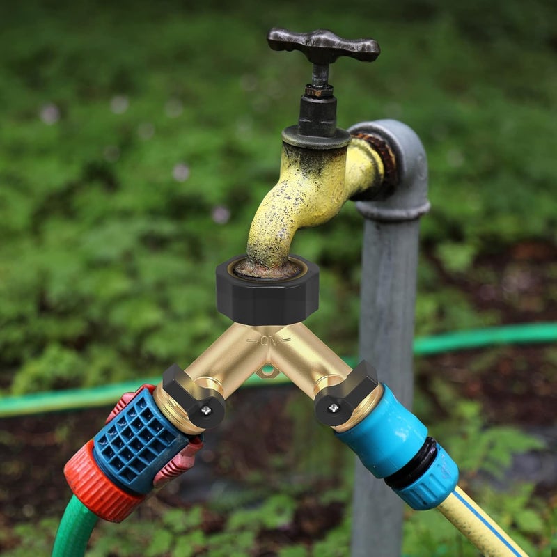 Twinkle Star Garden Hose Splitter 2 Way, Y Connector Brass Garden Hose Adapter - Image 5