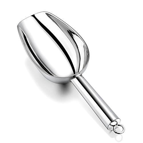P&P CHEF Small Ice Scoop, 6OZ Stainless Steel Candy Food Flour Scoop, Utility for Kitchen Garden Bar Wedding Bath, Heavy Duty & Non Toxic & Easy Clean, (Silver, 1Pc) - Image 1