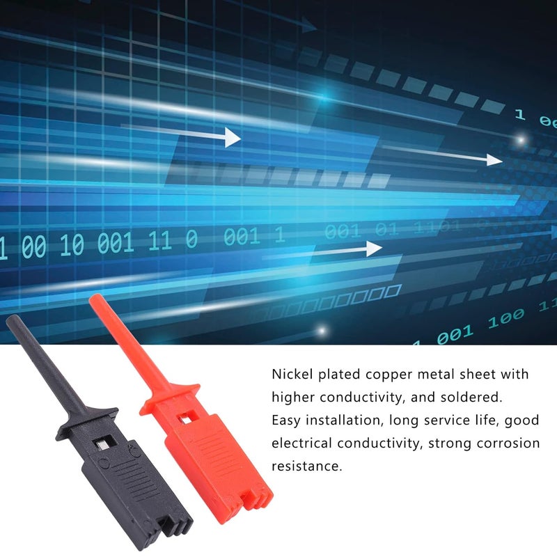 LiebeWH Flat Test Hook Clips Lightweight Electrical Testing Hook Flat Test Clips Probe Grabber for Electrical Testing - Image 5