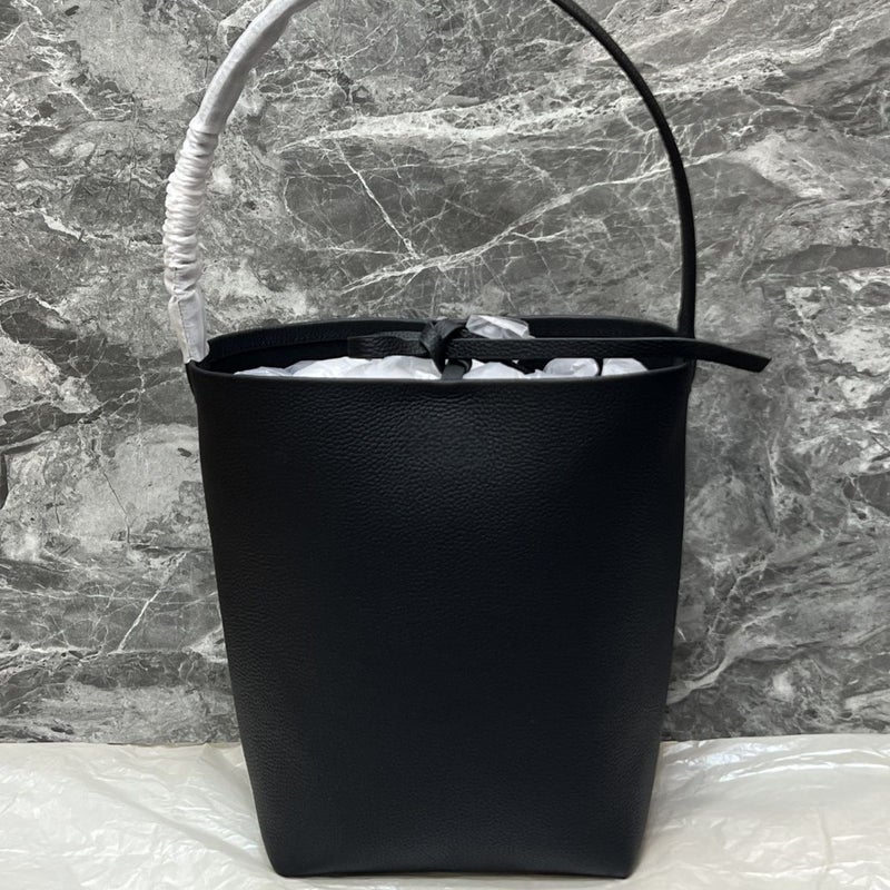 The Row Leather Commuter Tote Bag Genuine Leather Large Capacity Bucket Bag New High-End Shoulder Handbag - Image 2