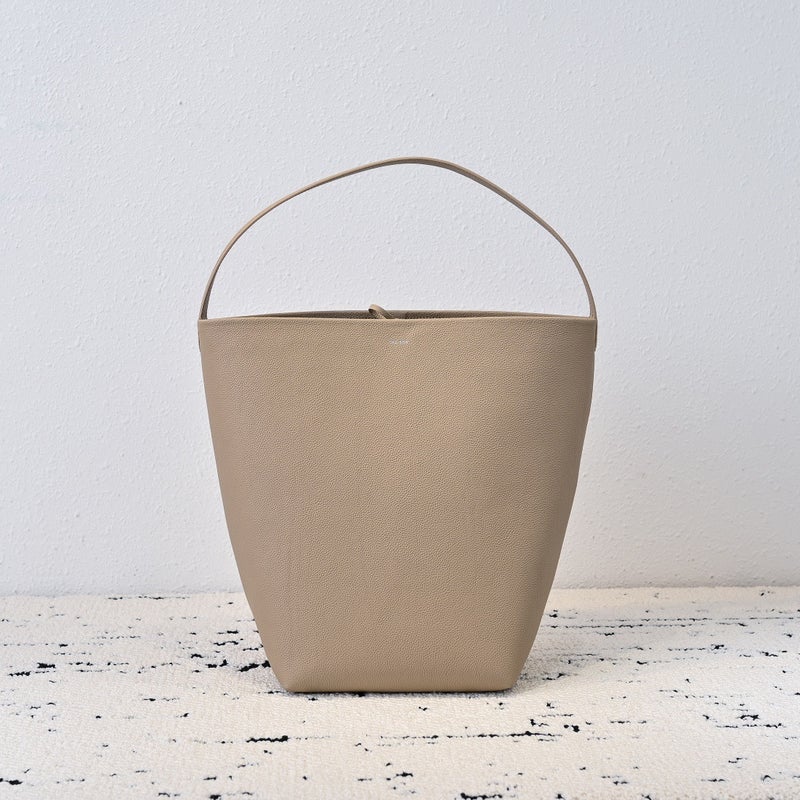 The Row Leather Commuter Tote Bag Genuine Leather Large Capacity Bucket Bag New High-End Shoulder Handbag - Image 5