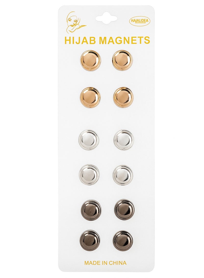 Magnetic Hijab Pins – Metallic Colors, Strong Hold, Round No-Snag Design, Secure Scarf Clips for Hijabs & Shawls - Image 1