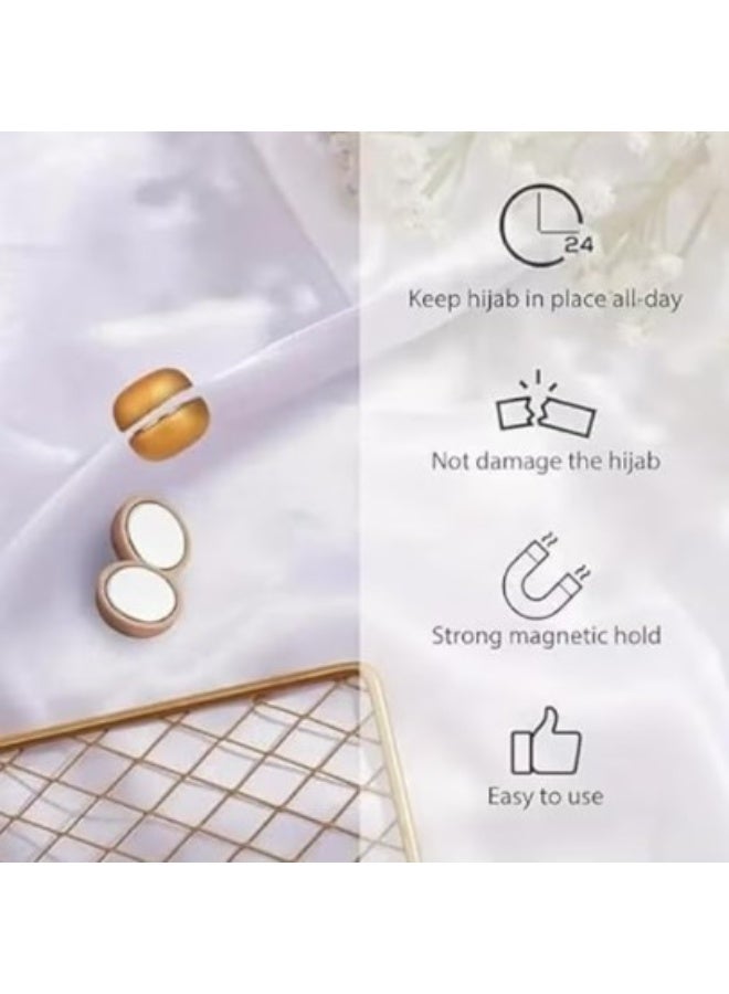 Magnetic Hijab Pins – Metallic Colors, Strong Hold, Round No-Snag Design, Secure Scarf Clips for Hijabs & Shawls - Image 4