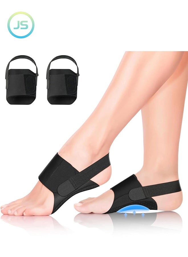 JS Arch Support Braces, Upgraded Non-Slip Wearable Arch Support, Built-in Orthotics, Adjustable Bands, Gel Pads for Flat Feet High & Fallen Arch Unisex (Black) - Image 1