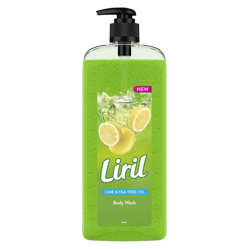 Liril غسول الجسم ليريل بالليمون وزيت شجرة الشاي زجاجة ضخ XL سوبر سيفر مع عطر يدوم طويلاً جلسرين خالي من البارابين رغوة إضافية 750 مل - Image 1