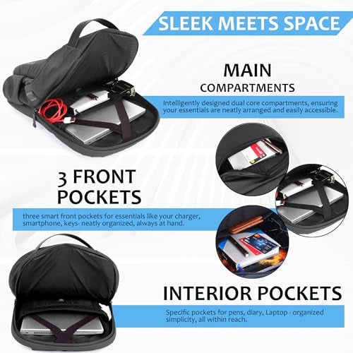 HOT SHOT BAGS PHANTOM_1422 28L|LAPTOP BAG|SPECS,CARD&KEY HOLDER|USB CHARGING PORT|TROLLEY SLEEVE|15.6 INCH|OFFICE BACKPACK |COLLEGE BACKPACK|TABLET SLEEVE|WATER RESISTANT|LAPTOP BACKPACK FOR MEN - Image 5