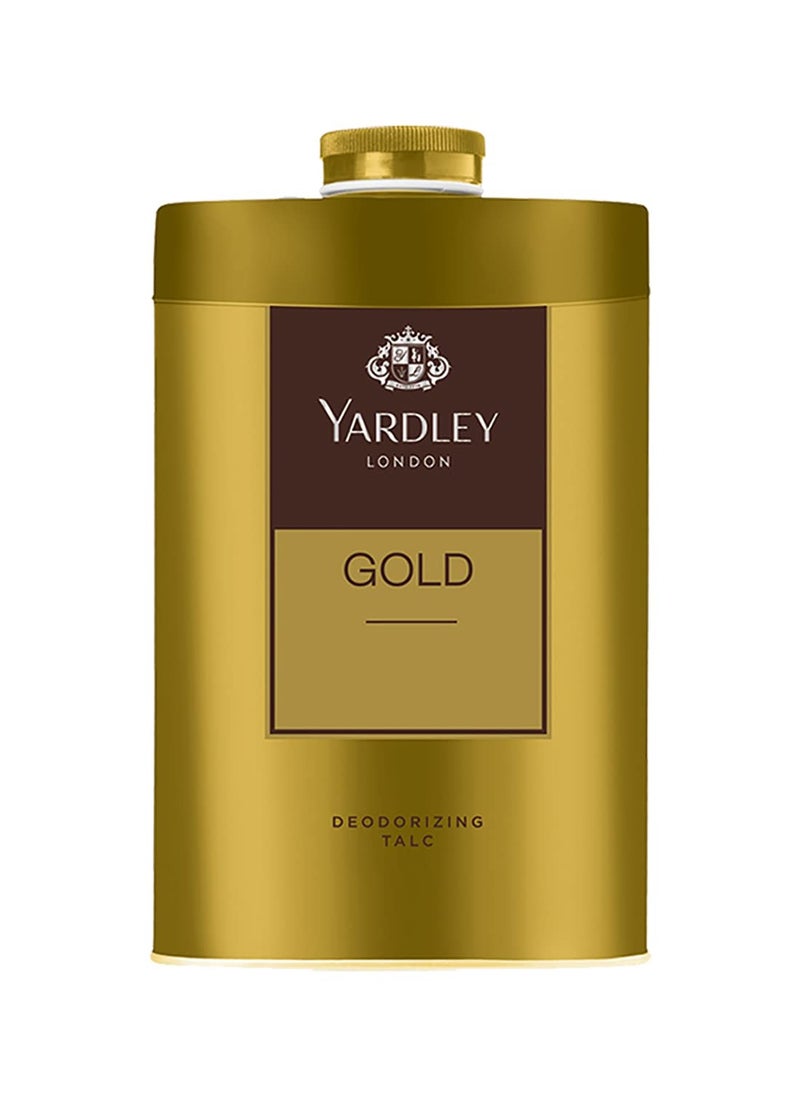 Yardley Yardley London Gold Deodorizing Talc Fresh Woody Scent Masculine Fragrance Body Talc for Men 250g  - Image 1