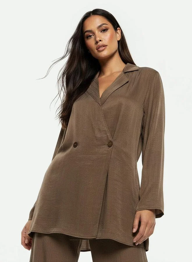 ايكونيك Iconic Wrap Top with Notch Collar