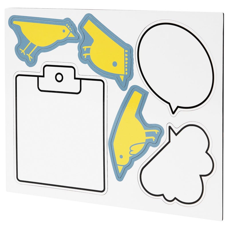 Baitique 6-Piece Kids Magnet Set, White & Yellow - Write-On Board Magnets - Image 1
