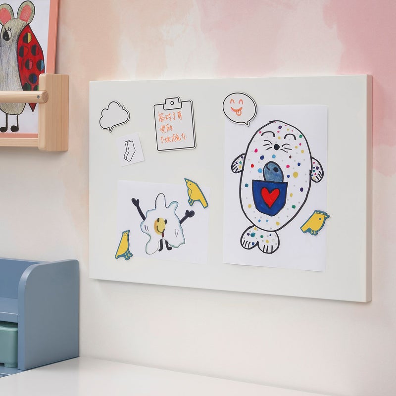 Baitique 6-Piece Kids Magnet Set, White & Yellow - Write-On Board Magnets - Image 2