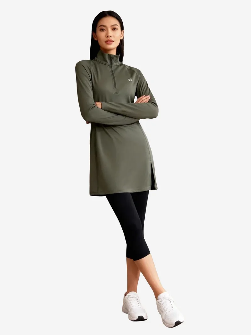 Tommylife TOMMY Long-sleeve Knit Tunic Top With Half Turtleneck