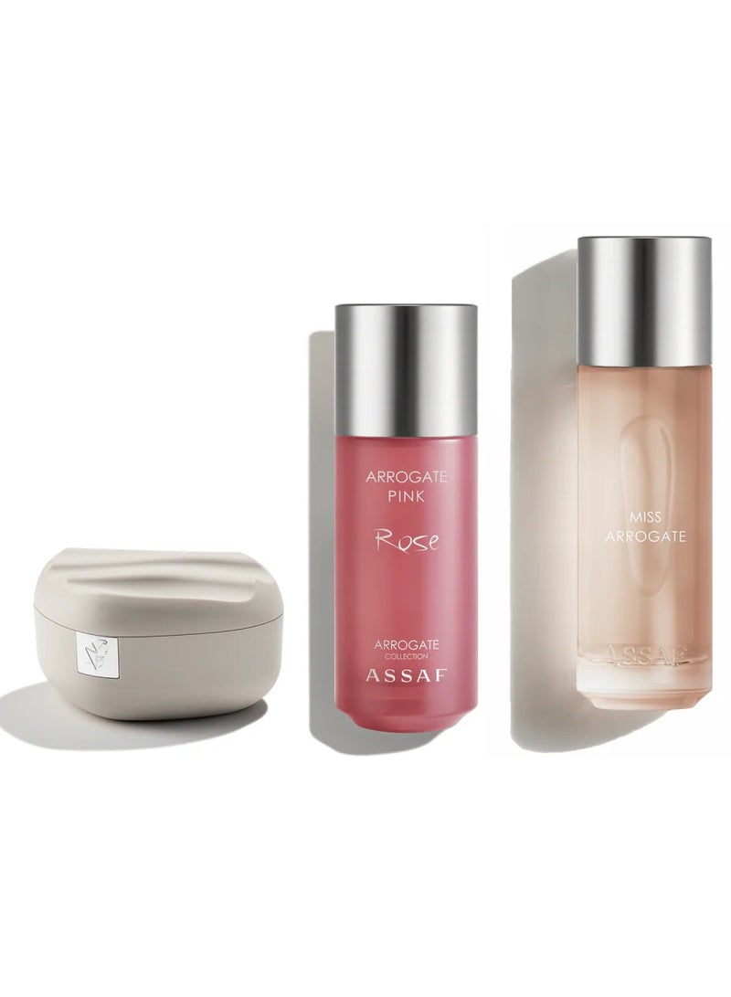Women’s Bestselling Collection – Miss Arrogate 200ml + Arrogate Pink Rose 150ml + Bloom Body Powder