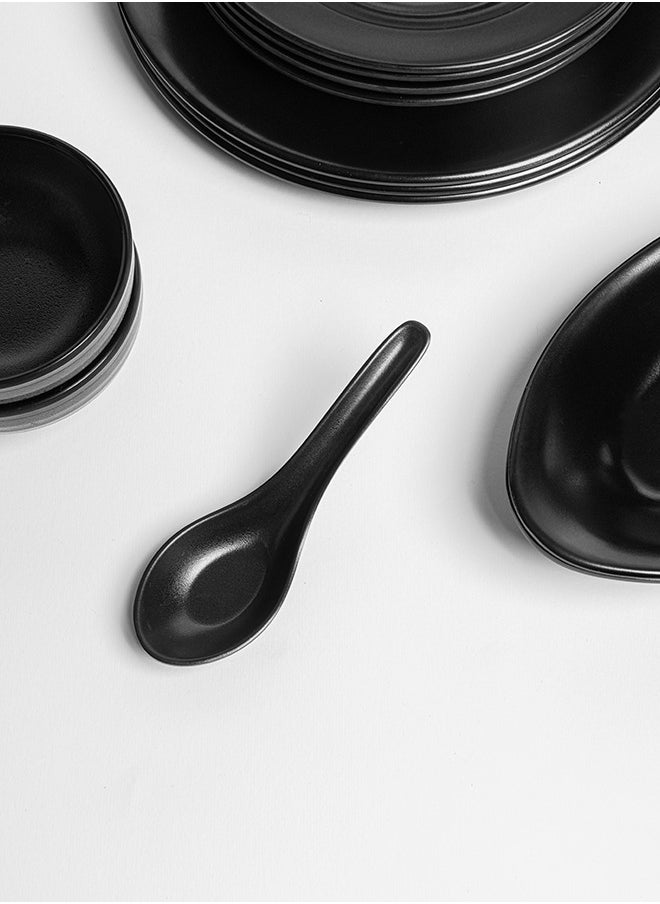 Master Gold - Premium Melamine Dinner Set 40 Pieces For 6 People Matte Black Dishwasher Safe | Melamine Plates Set | Healthy Melamine Dinner Set (40 Pieces) - Image 1