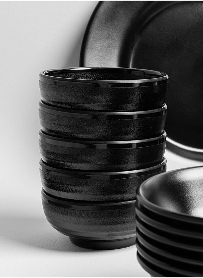 Master Gold - Premium Melamine Dinner Set 40 Pieces For 6 People Matte Black Dishwasher Safe | Melamine Plates Set | Healthy Melamine Dinner Set (40 Pieces) - Image 1